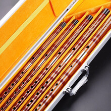 伶吟一节苦竹笛套笛5支横笛两节专业套笛一节黑笛子 棕色双接两节款 CDEFG+铝合金箱子