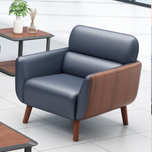 傅派办公沙发茶几组合套装简约现代商务接待会客沙发公司办公室创意沙发新款 西皮单人位