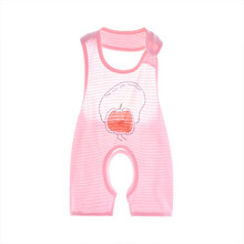 巧尼熊 婴儿肚兜夏季薄款男女宝宝纯棉护肚兜连脚兜围兜护肚围8462 粉色 59cm