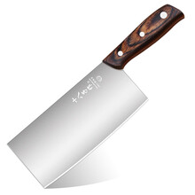 十八子作菜刀家用不锈钢女士单刀切菜切肉切片刀斩切两用刀阳江18子作厨房刀具 斩切刀S1702-AB 鸿运