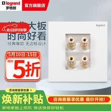 罗格朗（LEGRAND）开关插座面板电工电料仕典玉兰白色4孔音响音频插座清单报价