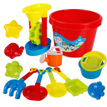 儿童沙滩玩具车套装大号宝宝玩沙子挖沙漏铲子工具决明子女孩玩具女宝宝小公主123456789 蓝色大桶13件套