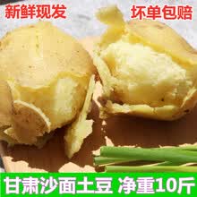 甘肃定西土豆10斤新鲜土豆大号高山种植黄心沙面土豆