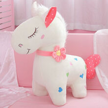 小马玩偶可爱小马公仔毛绒玩具情侣马儿童女生玩偶抱枕圣诞情人节生日礼物生日礼物 女生七夕情人节礼物 粉色站款 35cm