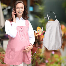 婧麒(JOYNCLEON) 防辐射服孕妇装银纤维肚兜内穿防辐射衣服大码套装上班族孕期防护服外穿 粉红色XL码JC8303A