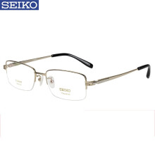 精工 （SEIKO）HT1080大脸近视眼镜男款钛架半框眼镜架HT01080眼镜架 金色 单买镜架