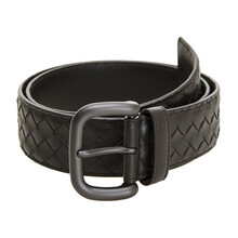葆蝶家 BOTTEGA VENETA BV 男士深咖啡牛皮编织针扣式皮带腰带105cm 奢侈品 七夕情人节礼物 送男友