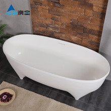 澳金人造石浴缸成人独立式创意个性弧度四角浴缸家用1.7m双人别墅浴池巴斯克SLS_1776