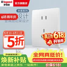 罗格朗开关插座面板 未莱系列陶瓷白色86型薄款暗装磨砂质感清单报价 10A五孔二三插