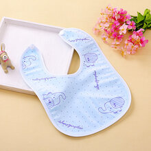 5条/10条婴儿天鹅绒围嘴防水暗扣儿童口水巾宝宝食饭兜婴幼儿围兜 男宝全蓝5条装