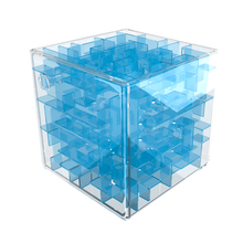 魔域3D立体迷宫球玩具走珠儿童智力开发益智专注力训练球平衡魔方 大号9.5CM透明蓝