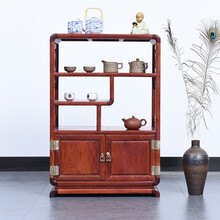 艺铭天下红木家具缅甸花梨（学名：大果紫檀）餐边柜茶水柜储物柜新中式实木客厅歺边柜茶台茶叶柜 长60*宽35*高89cm