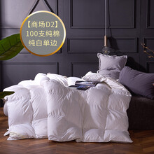 暖梵-100支自充绒羽绒被被壳皮做羽绒被专用半成品外壳羽绒被套100%纯棉防钻绒钻毛内胆芯罩贡缎面料 商场D2-100支纯棉纯白单边 220*240