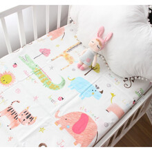 婴儿儿童宝宝学生卡通床单单件布被单幼儿园定做 大象动物园 床笠100*56*5