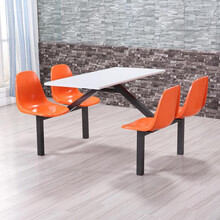 员工餐桌四人位连体学生六人食堂桌椅八人位快椅小吃店桌 防火板桌面