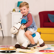 比乐摇摇马户外玩具男女木质毛绒摇椅玩具儿婴幼 1-3岁生日礼物