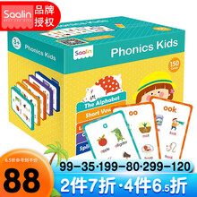 莎林自然拼读卡片 儿童150张英语单词闪卡幼儿一年级小学生点读笔英文字母卡片早教益智玩具3-6岁以上 自然拼读卡支持小达人点读（150视频/838单词）