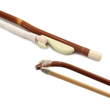 青歌 GE101二胡弓子 箭竹纯手工真马尾毛演奏二胡配件琴弓84CM 多款可选 GE102A款 二胡弓 白牛骨箭竹 弓杆长度84cm