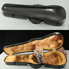 小提琴琴盒子包背包碳纤维玻璃钢大提琴箱轻碳素小提琴盒乐器配件 4/4黑色大格纹