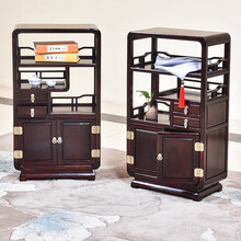 慢象红木家具血檀（学名：染料紫檀）茶水柜餐边柜实木仿古中式客厅玄关柜收纳柜置物柜厨房碗柜 茶水柜1对