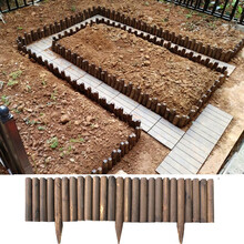 花木馨 碳化防腐木栅栏插地围栏户外庭院实木栅栏花坛装饰花园木制护栏篱笆 (有脚)高低款30/35*长120