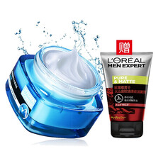 欧莱雅（L'OREAL）男士专用水能护肤品套装保湿补水洗面奶爽肤水乳液面霜抹搽擦脸油护脸润肤霜男生 水能保湿强润霜