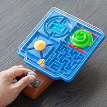 爱可优 智趣迷宫 智力迷宫玩具走珠滚珠平衡专注力训练儿童幼儿园益智轨道游戏 海滩迷宫