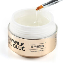 美甲延长胶美甲模型胶可卸光疗胶透明延长胶贝壳甲胶指甲粘钻胶立体花球宝石 可卸模型胶 15g(透明色)