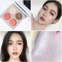 MINSHZEE茗希芝大理石四色高光修容粉鼻影持久侧影提亮高光盘腮红 02#高光盘(加大理石刷)