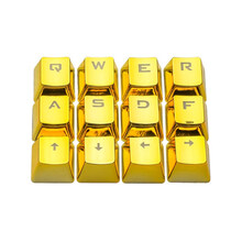 e元素电镀金属质感键帽104 87键十字轴机械键盘个性透光键帽 绝地求生吃鸡键帽 12键电镀金属键帽 亮金