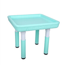 儿童积木桌子塑料玩具桌椅套装 幼儿园沙水盘游戏桌太空泥沙玩具 升降积木桌【薄荷绿】不含积木
