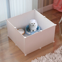 宠趣汇 狗笼子室内中小型犬栅栏隔离门狗窝挡狗板防护栏自由组合宠物围栏 8片装-纯洁白