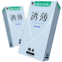 冈本 避孕套 安全套 超润滑透薄10片装 男用套套 计生 成人用品 进口 产品 okamoto