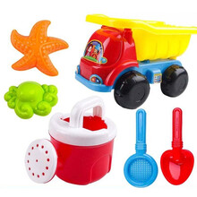 盈泰儿童充气游乐沙池决明子沙滩玩具套装大型户外加厚夹网沙滩池钓鱼水池 沙滩车6件套