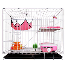 【时效无忧 加粗加密】憨憨宠 猫笼 侧开门折叠猫笼子猫别墅双层三层猫舍猫窝宠物猫咪用品大号龙猫笼子 白色 700双层