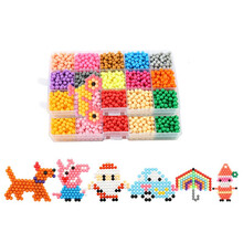 儿童水雾魔珠水晶豆男生女孩DIY手工制作水溶粘珠串拼豆豆拼图饰品益智 10色3000粒套装（彩盒装）