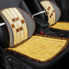 适用于夏季汽车塑料坐垫夏天车垫小货车叉车挖掘机透气凉垫铲车凉席座垫 【CX竹片】米色-腰靠+方垫