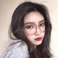 石天伦 防蓝光眼镜女韩版潮眼镜框防辐射护目镜圆脸平光镜防护眼镜可配有度数近视眼镜 枪框 平光无度数防蓝光镜片