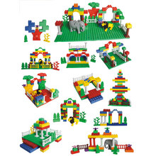 儿童积木桌多功能实木桌兼容大小颗粒积木长方形幼儿园玩具桌 积木   罗马城207件