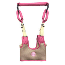 婴儿学步带学走路透气四季通用防勒防摔安全防走失牵引儿童宝宝学行带多功能马甲式背带夏季透气 防勒舒适 双提拉透气款-玫红