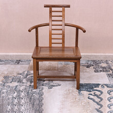 慢象红木家具非洲鸡翅木（学名：非洲崖豆木）实木休闲椅中式仿古靠背椅太师椅圈椅扶手椅餐椅茶椅 长60*宽48*高99(座高43)cm