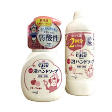 海鑫源（HAIXINYUAN日本进口浓缩去油除污餐具护手洗碗洗涤剂洗洁精替换装水果蔬菜婴儿餐具清洁剂 日本进口泡沫洗手液【替换装水果香450ml无泵头】