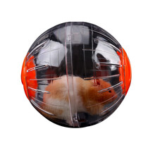 再再 仓鼠跑轮跑球金丝熊跑球滚球滚轮运动球转轮透明仓鼠玩具用品外带 水晶球 大号橘