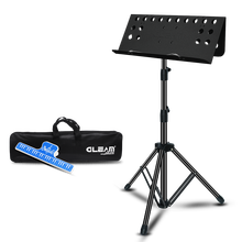 伯尔修斯 可升降折叠乐谱架 吉他贝斯琵琶古筝萨克斯小提琴二胡长笛古筝架子鼓通用加大加粗谱架小谱架 【拍下打折】面板折叠黑色+包+谱夹
