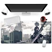 镇魂歌鼠标垫超大卡通动漫游戏二次元可爱女生加厚锁边学生办公电脑键盘垫定制订做电竞桌垫 尼尔机械纪元 300x700x4mm