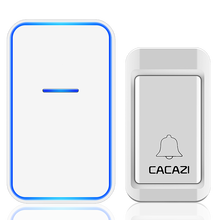 CACAZI卡佳斯门铃FA68 一拖二拖一 不用电池自发电无线门铃家用老人呼叫器 防水 闪灯门铃 【白色一拖一】即1按钮+1主机