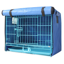 【升级加粗加固】北北宠物狗笼子泰迪金毛狗小中型犬猫笼兔笼子折叠便携式带厕所托盘加粗 狗笼罩蓝色-L码（不含狗笼）
