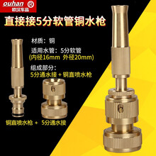 直喷铜高压水枪铜家用洗车刷车水枪喷头洗车器汽车压力清洗枪头 直接接5分软管铜直喷水枪