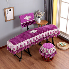 新款绒布绣花古筝防尘罩古筝三件套古筝罩谱架罩防尘罩谱架套欧式风格雅典娜系列夜光曲古筝罩 雅典娜紫色古筝罩+谱架罩