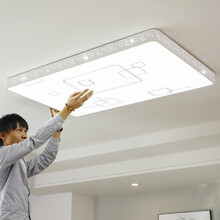 伊美居客厅灯吸顶灯客厅LED吸顶灯简约现代大气家用led灯超薄客厅大厅大灯客厅吸顶灯灯具套餐 80X50cm长方三色光